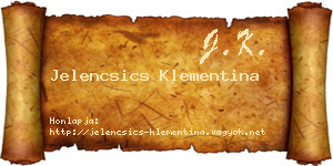 Jelencsics Klementina névjegykártya